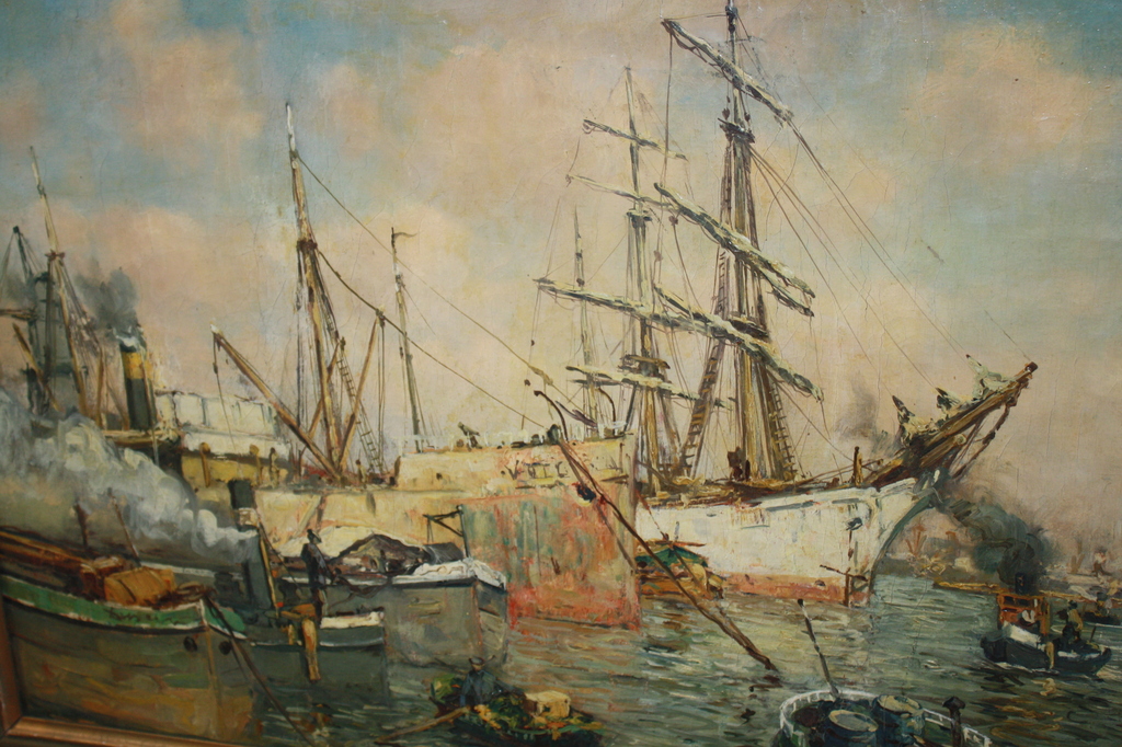 groot HAVEN SCHILDERIJ ROTTERDAM van DOESER kopen? Bied vanaf 1!