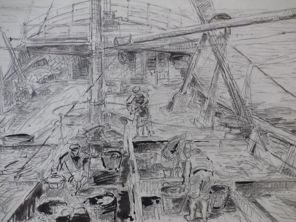 Willem Jans Dijk, Vissersschip de Haarlem, Tekening kopen? Bied vanaf 45!