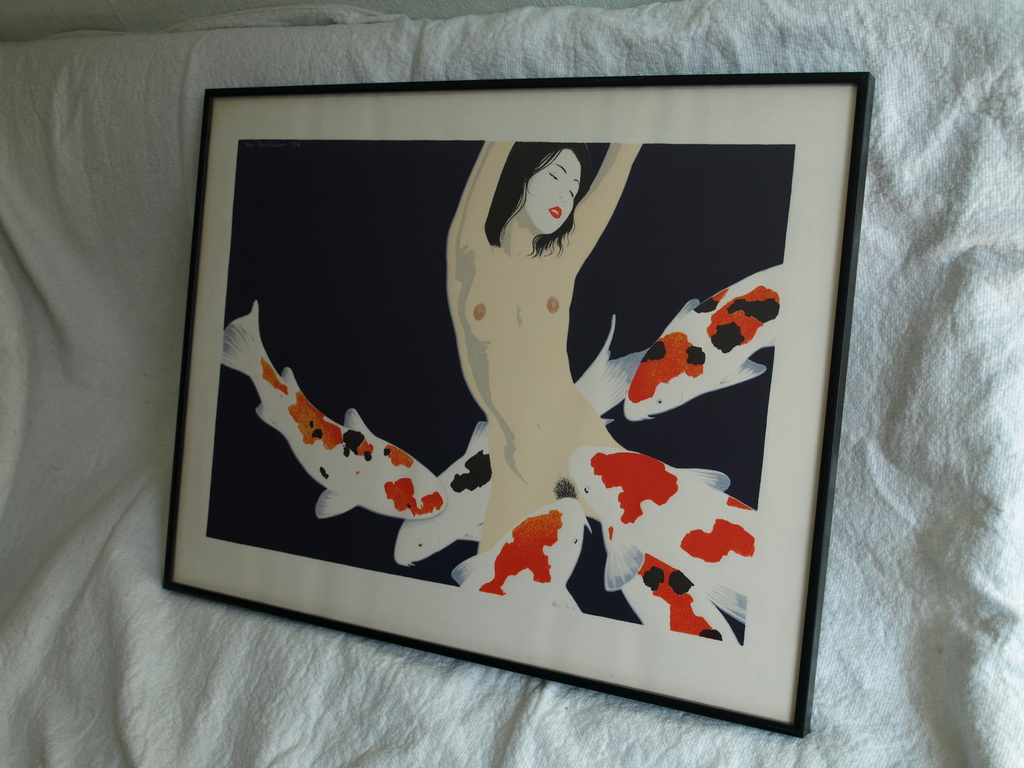 FERRY BERTHOLET (1952)-Zeefdruk –Japans naakt met koi karpers–Gesigneerd-1986 kopen? Bied vanaf 75!