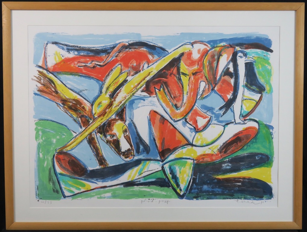 Anton Vrede: Litho, Good-grief - Ingelijst (Groot) verkocht voor € 50!