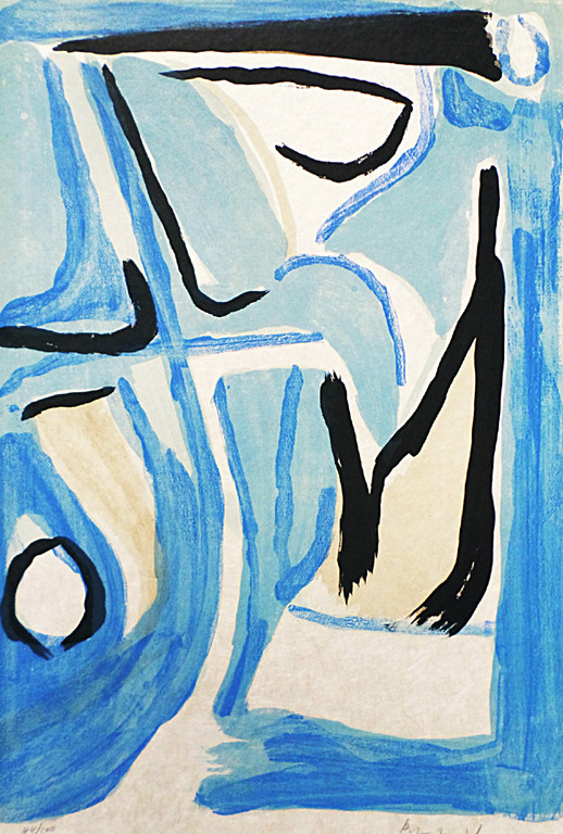 Bram van Velde - Vijfkleuren compositie, litho verkocht voor € 430!