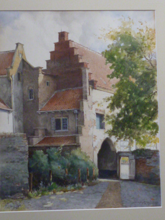E.A. Jansen - aquarel - Kuiperspoort Middelburg verkocht voor € 275!
