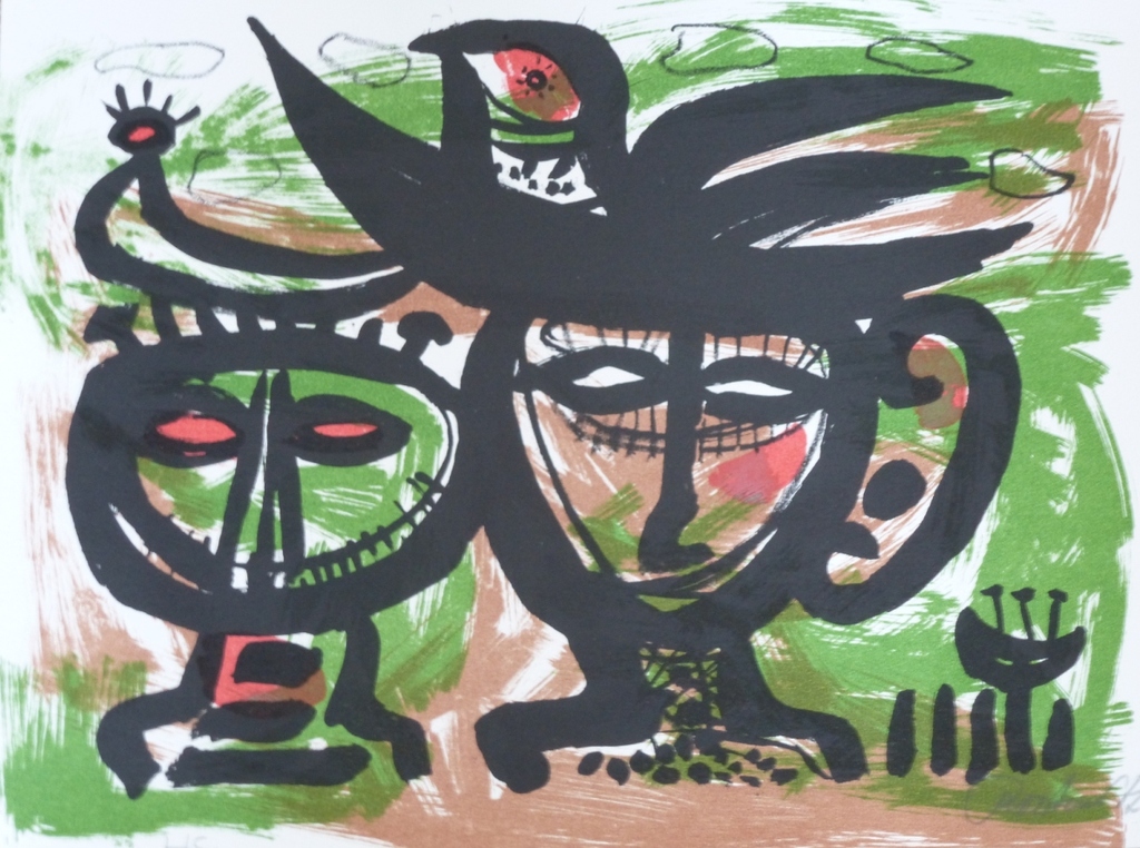 Anton Rooskens, Litho: Compositie, 1967, Handgesigneerd verkocht voor € 350!