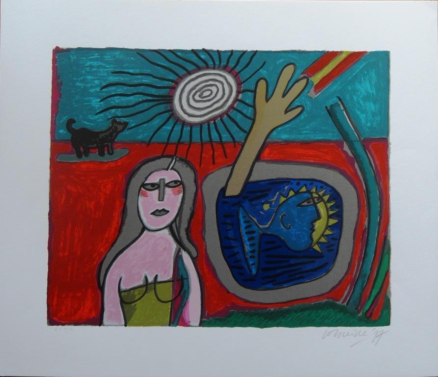 Corneille : vrouw,zon,vis en kat kopen? Bied vanaf 125!