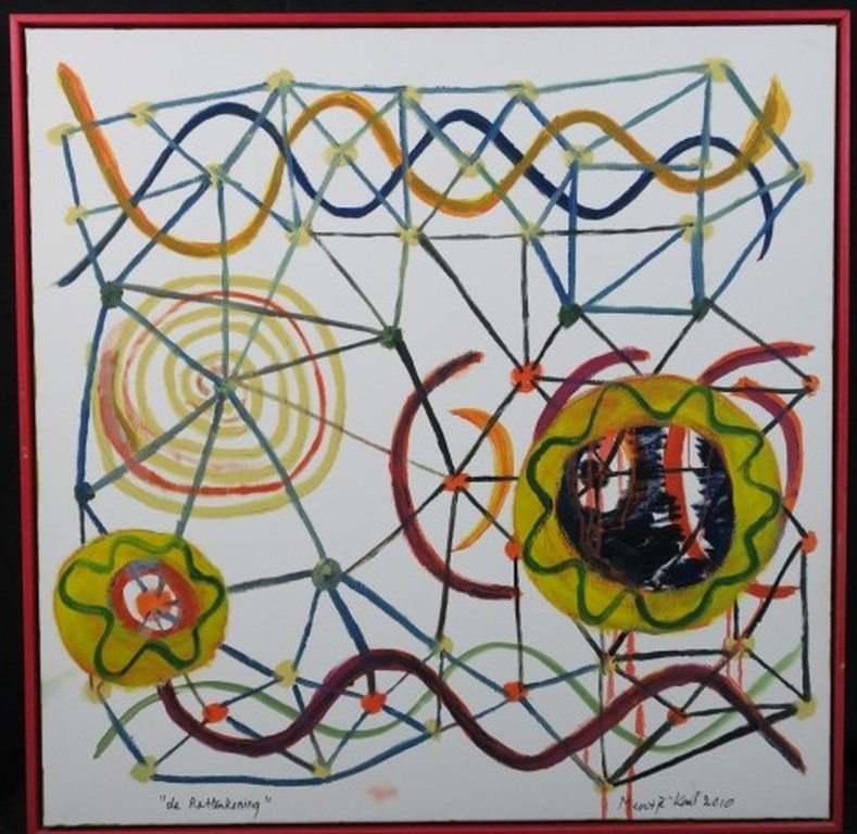 Meertje Kaal: Acryl en Olieverf op doek, De Rattenkoning - Ingelijst (groot) kopen? Bied vanaf 50!