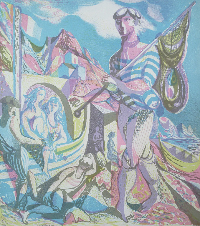 Nicolaas Wijnberg - Zuid-Franse visser, litho kopen? Bied vanaf 1!