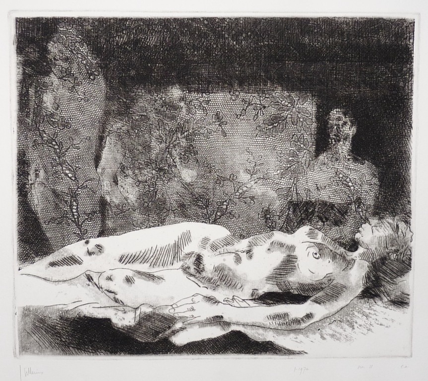 Jaap Hillenius, ets/aquatint, naakten, 1969 verkocht voor € 60!