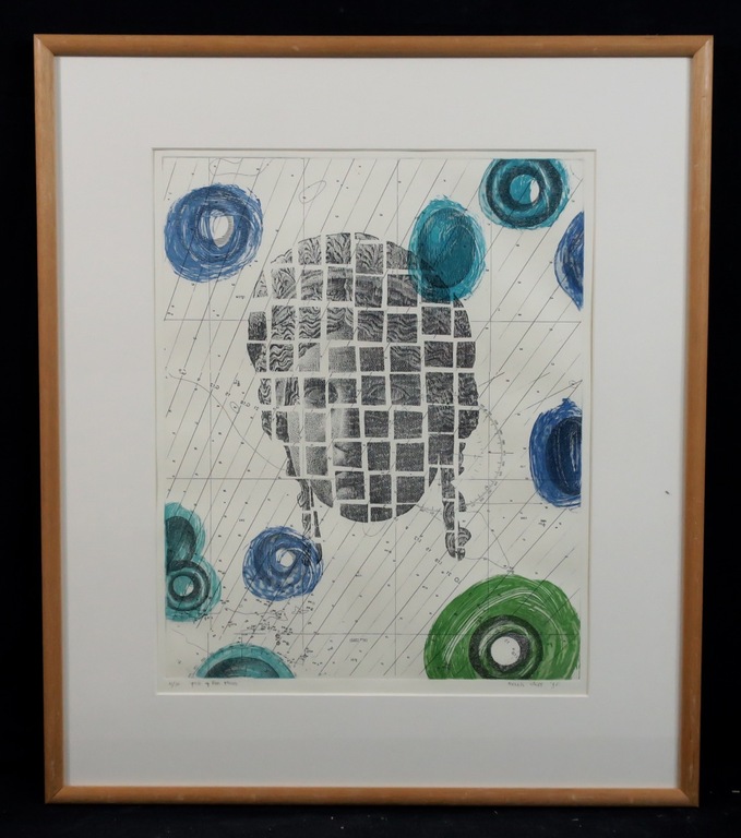 Harald Vlugt: Ets, Pick up her pieces - Ingelijst verkocht voor € 35!