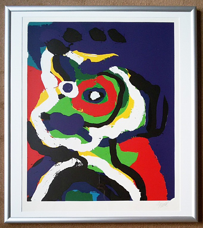 Karel Appel - Green head, gesigneerde zeefdruk (ingelijst, groot) kopen? Bied vanaf 900!
