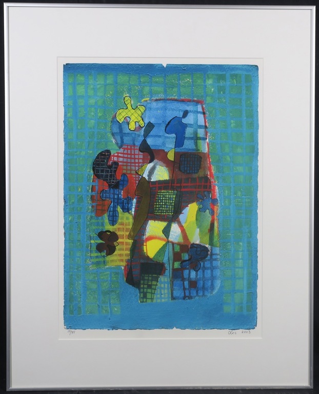 Anna Mes: Gicleedruk, Compositie I - Ingelijst verkocht voor € 35!