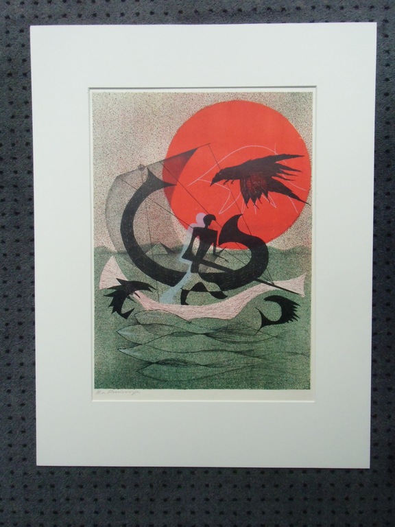 ZONNEBOOT / KLEURENLITHO VAN HARRY VAN KRUININGEN verkocht voor € 130!