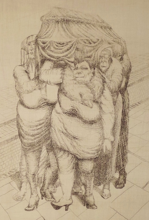 Herman Gordijn: Ets, Begrafenis, Gesigneerd,1967 kopen? Bied vanaf 225!