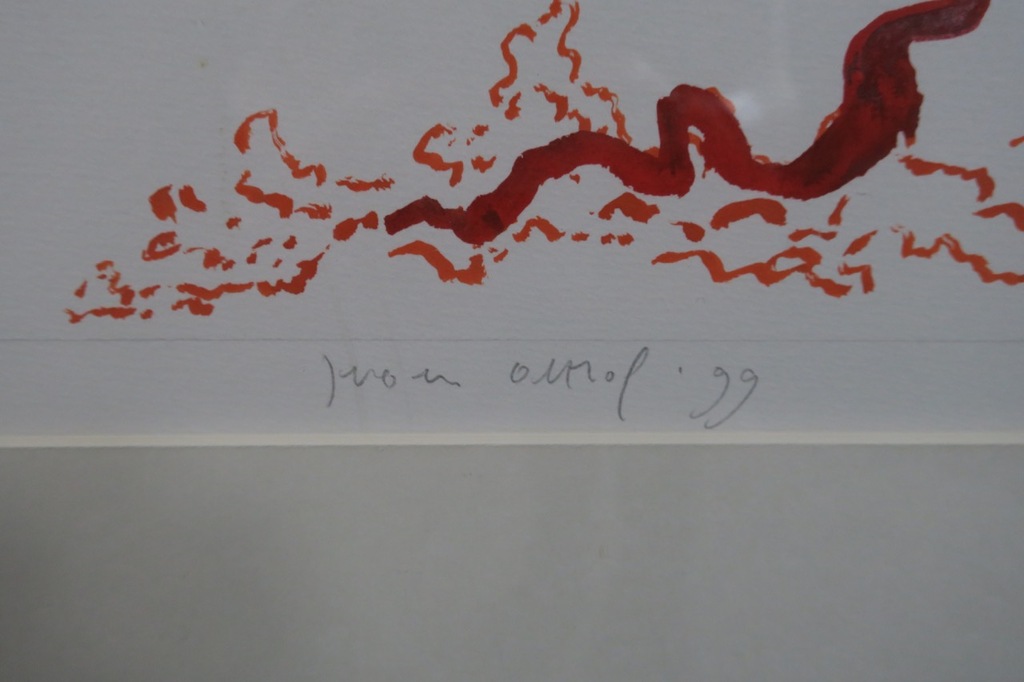 Jeroen Olthof: Gouache, Op mijn lever - Ingelijst kopen? Bied vanaf 35!