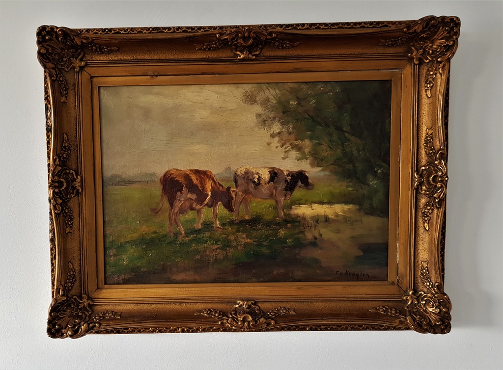Fedor van Kregten (1871-1937) - Koeien aan de rand van het water  kopen? Bied vanaf 460!