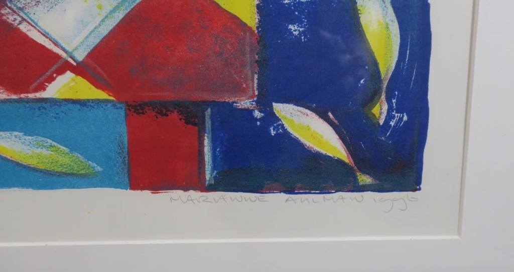Marianne Aulman: Litho, De val van Icarus II - Ingelijst kopen? Bied vanaf 20!