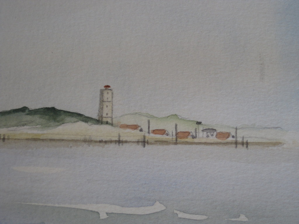 Grote aquarel "Botters op een rustige waddenzee bij Terschelling" gesigneerd kopen? Bied vanaf 1!