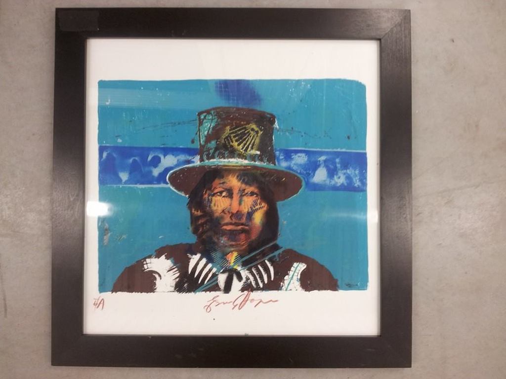 ESPEN GREGEN HAGEN - 'Indian Series Blue' - litho - EA/ epreuve d artiste 2002 verkocht voor € 49!