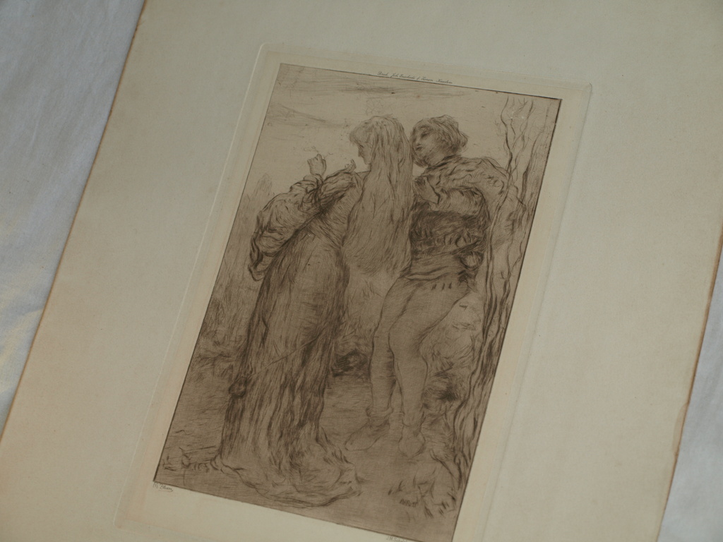 Philip Zilcken (1857-1930) : Ets , 2 Geliefden – ca 1900 kopen? Bied vanaf 1!