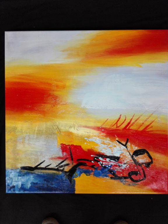 Han Teng, origineel op linnen in lijst verkocht voor € 55!