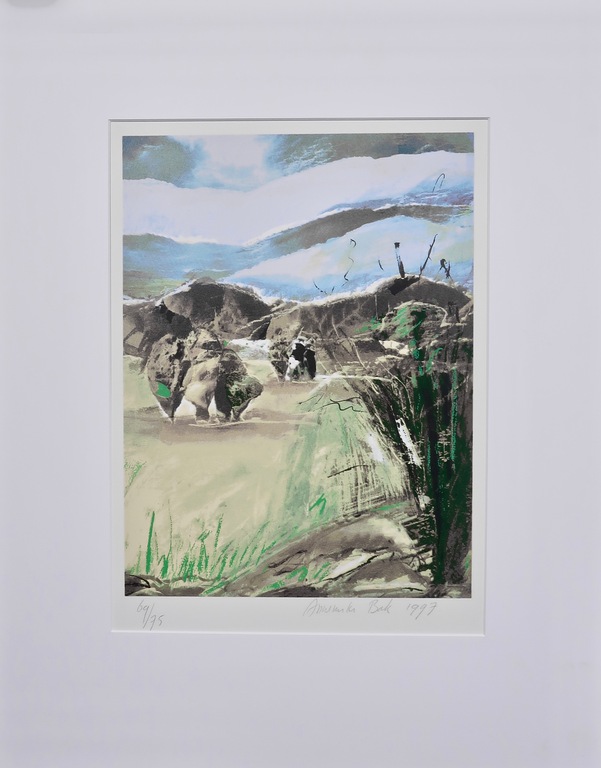 Annemiki Bok: Zeefdruk, Zonder titel - Ingelijst kopen? Bied vanaf 20!