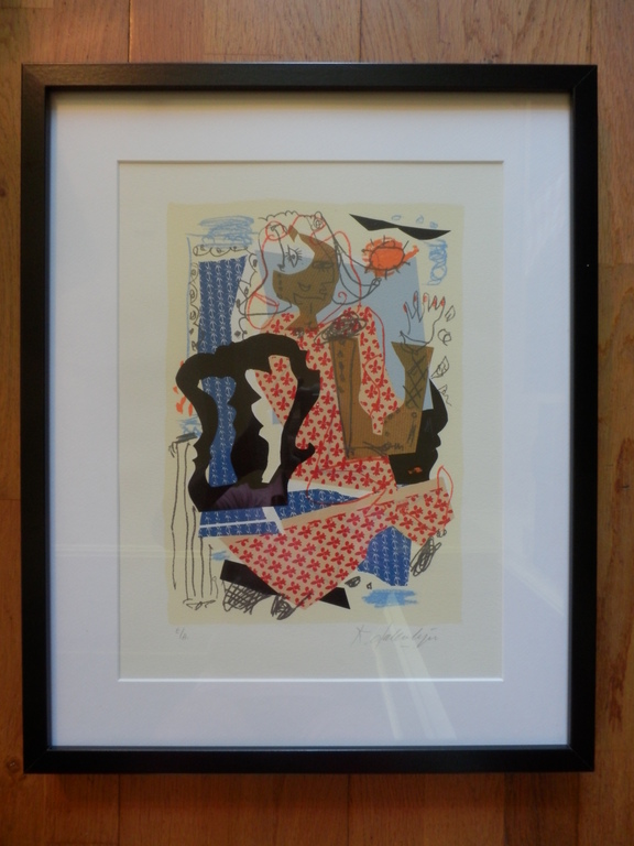 KEES SALENTIJN   Zeefdruk   ,,PAN COMIDO,, III    Handgesigneerd en INGELIJST verkocht voor € 65!