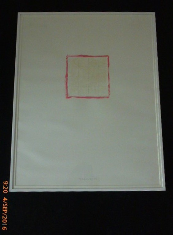 Tomas Rajlich,acryl en potlood op papier, minimal art verkocht voor € 351!