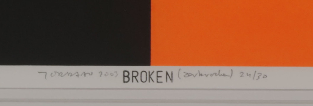 Peter Jordaan: Zeefdruk, Broken - Ingelijst kopen? Bied vanaf 35!