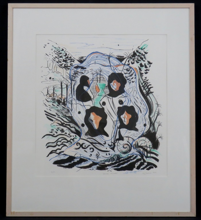 Nour Edinne Jarram: Litho, Pensees Nomades - Ingelijst kopen? Bied vanaf 20!