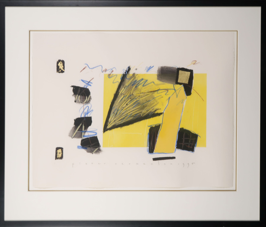 Pieter Vermeulen: Gemengde techniek op papier, Z.T. - Ingelijst kopen? Bied vanaf 35!