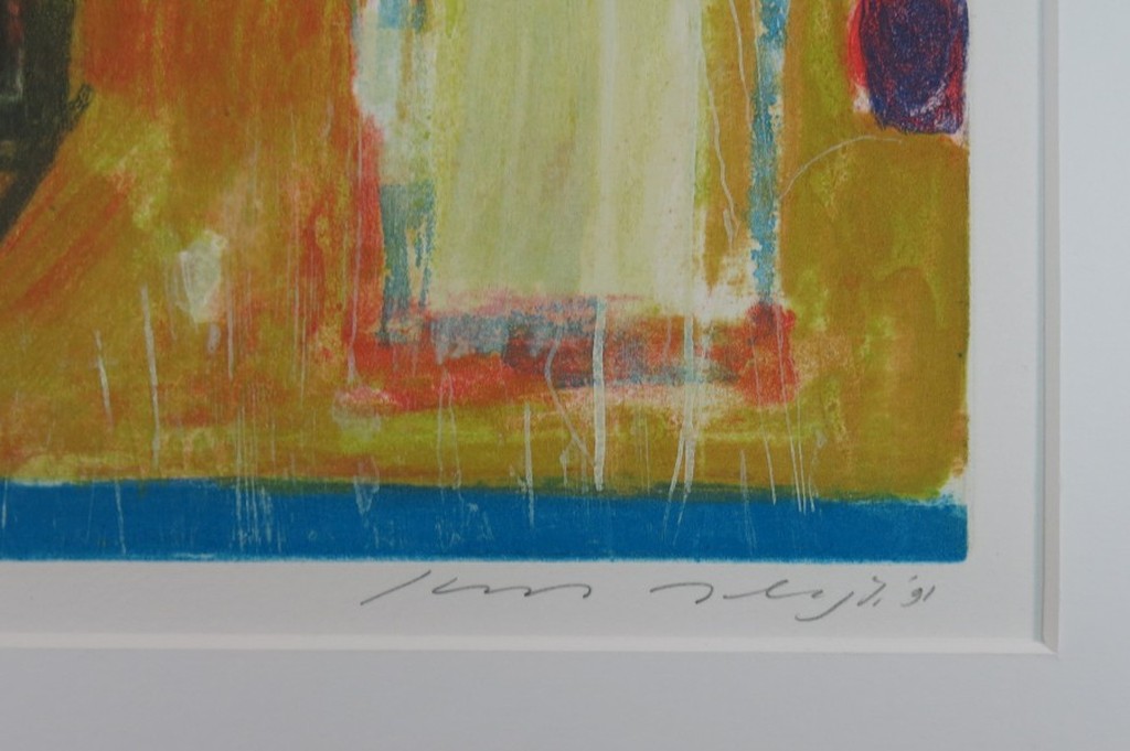 Kees Slegt: Ets, Zonder titel (blauw/geel) kopen? Bied vanaf 1!