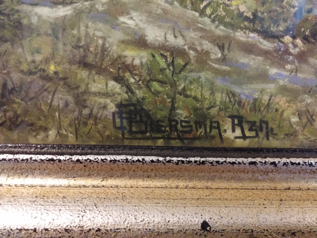C.P. Biersma (?), pasteltekening kopen? Bied vanaf 1!