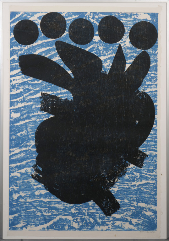 Jef Diederen: Houtsnede en Lino op Rijstpapier, Z.T. - Ingelijst verkocht voor € 50!