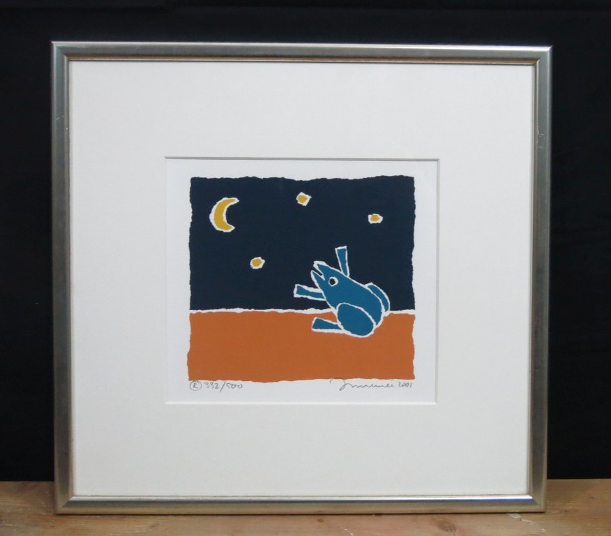 Hans Innemee: Zeefdruk, Kikker R - Ingelijst kopen? Bied vanaf 40!