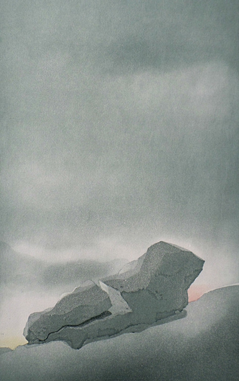 Sjoerd Bakker – Gebarsten rots, aquatint ets verkocht voor € 40!