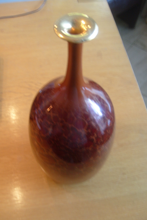 vaas,/object, bruin gemeleerd geglazuurd decor.Spaans ontwerp. kopen? Bied vanaf 50!