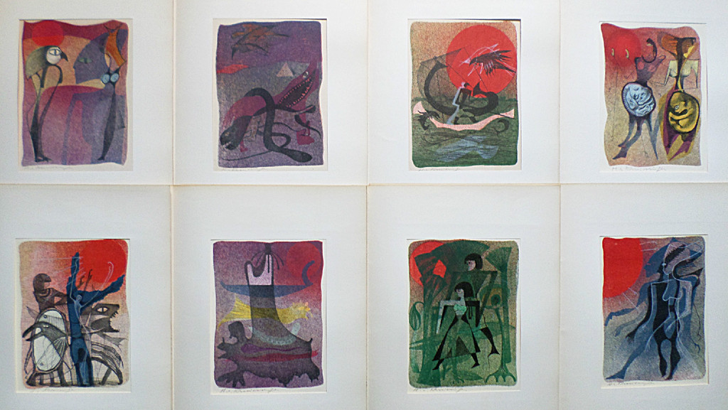 Harry van Kruiningen - Achnaton, acht kleurenlitho’s (op Japanse zijde!) verkocht voor € 325!