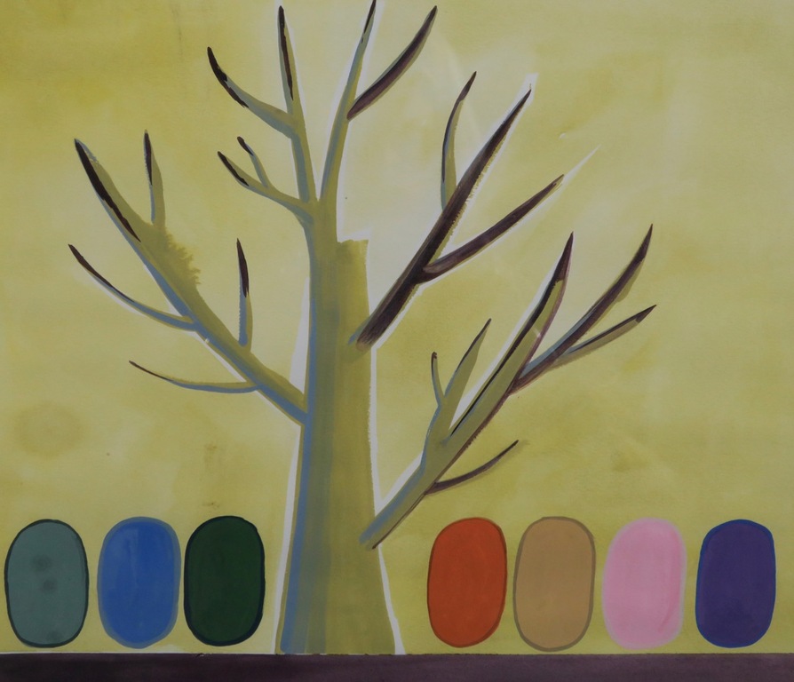 Elizabeth de Vaal: Gouache, Zonder titel - Ingelijst kopen? Bied vanaf 35!