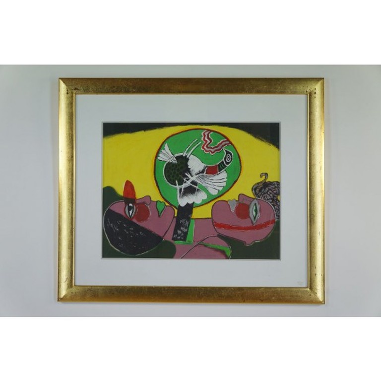 Corneille, litho, deux femmes et poulet.  kopen? Bied vanaf 200!