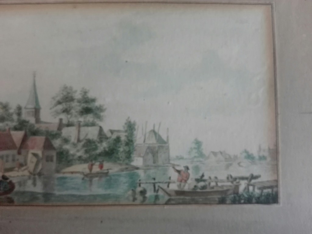Destree J.J., Aquarel gesigneerd rechtsonder, Dorp aan de rivier 1857 kopen? Bied vanaf 30!