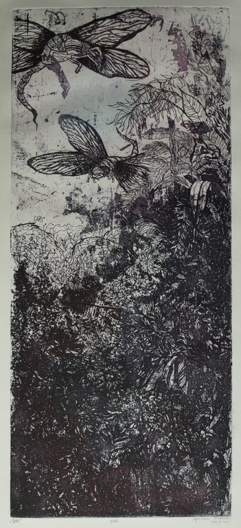 Onbekende kunstenaar : Ets – Titel: Ogdod – 2003/2004 – 49 x 21 cm  verkocht voor € 40!