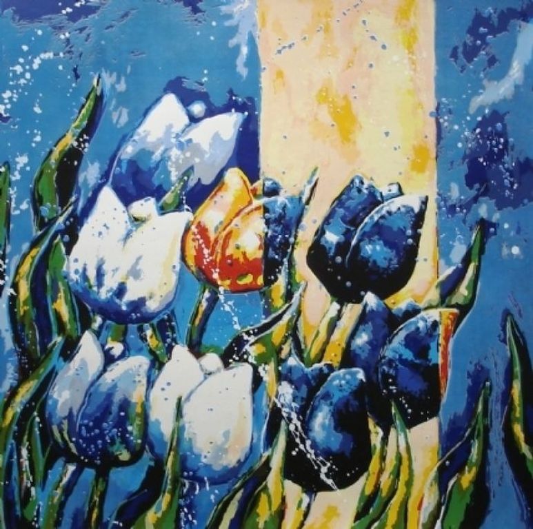 'Colour delight' - gesigneerde zeefdruk - oplage 80 ex. - 2002 verkocht voor € 46!