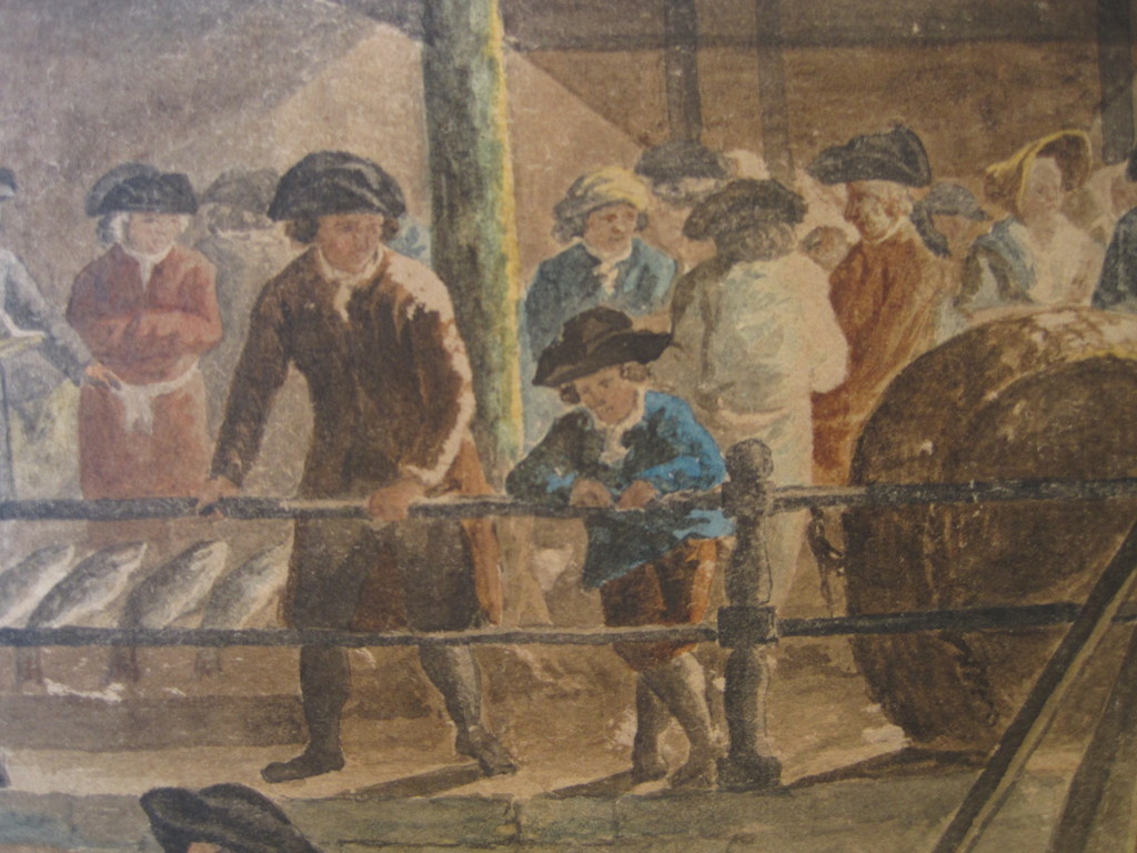oude 18e eeuwse aquarel "Vismarkt Leiden" ongesigneerd  kopen? Bied vanaf 1!