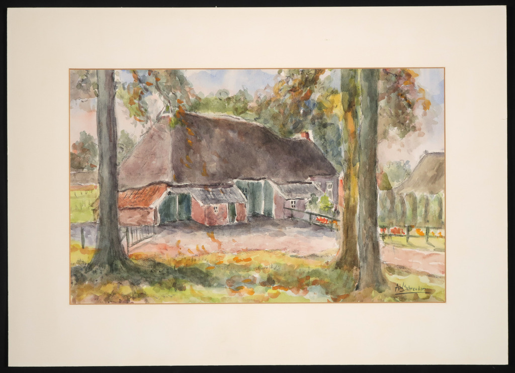 Willy Schreuder: Aquarel, Boerderij kopen? Bied vanaf 1!