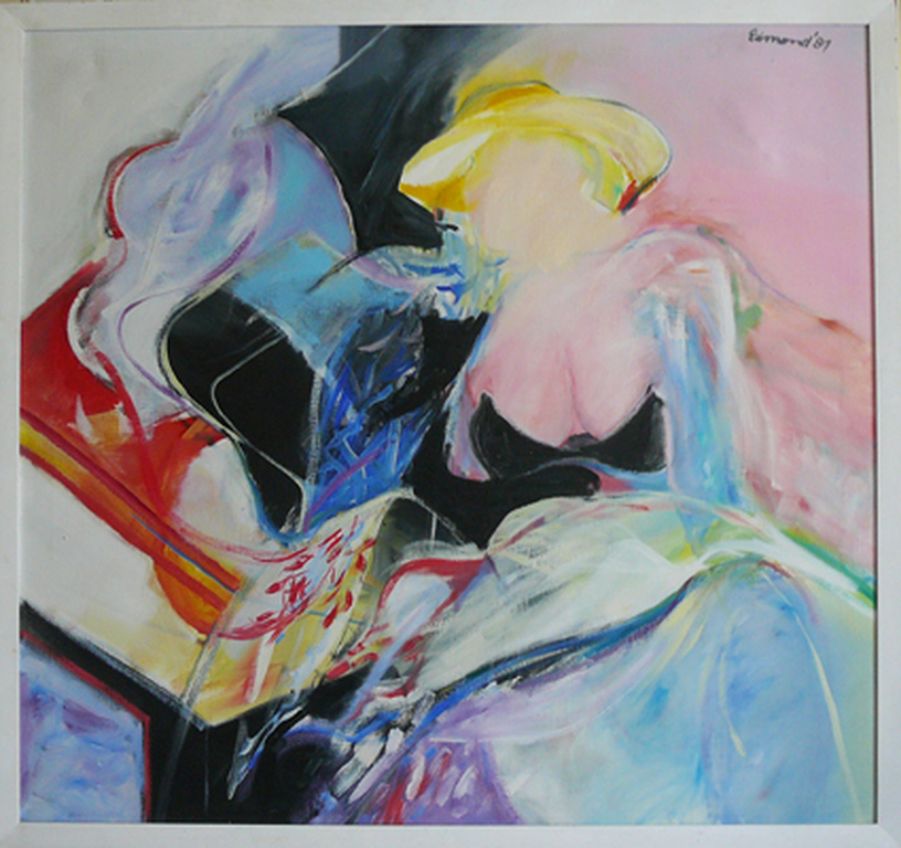 Edmond van de Weijer: 'n Zondagmiddag -acryl 1987- kopen? Bied vanaf 135!