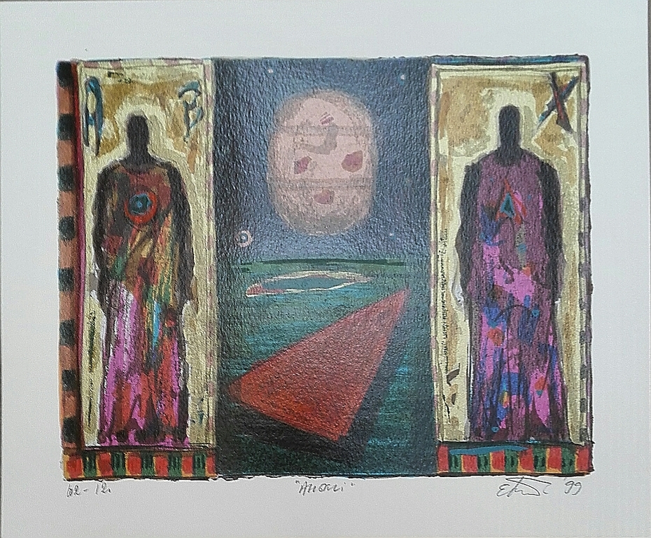 Eric Toebosch, zeefdruk op papier, Titel: Allgari kopen? Bied vanaf 1!