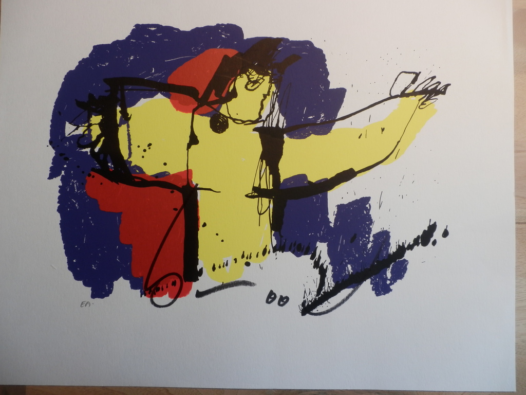 HERMAN BROOD, Gelimiteerde en HANDGESIGNEERDE Zeefdruk BRASIL GOD verkocht voor € 90!