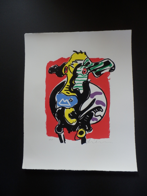 PETER DIEM  Handgesigneerde Zeefdruk  DESIGNERS COW RED kopen? Bied vanaf 35!