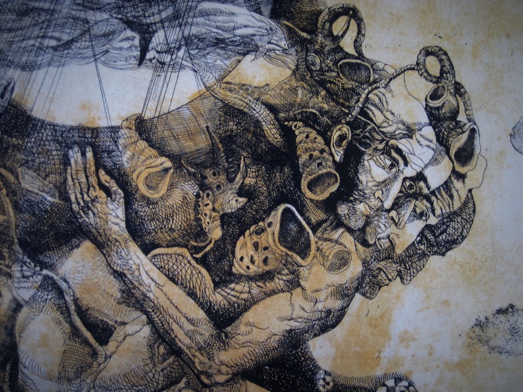Grafische meester Bulgarije  Stoimen Stoilov (1944-) Litho "Life's struggle" ges kopen? Bied vanaf 1!