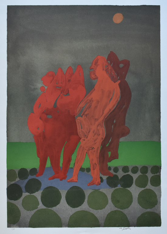 Vic Gentils - Vic Gentils , Litho, 4 figuren , gesigneerd/genummerd ea, ca. 1980, near mint+ verkocht voor € 38!