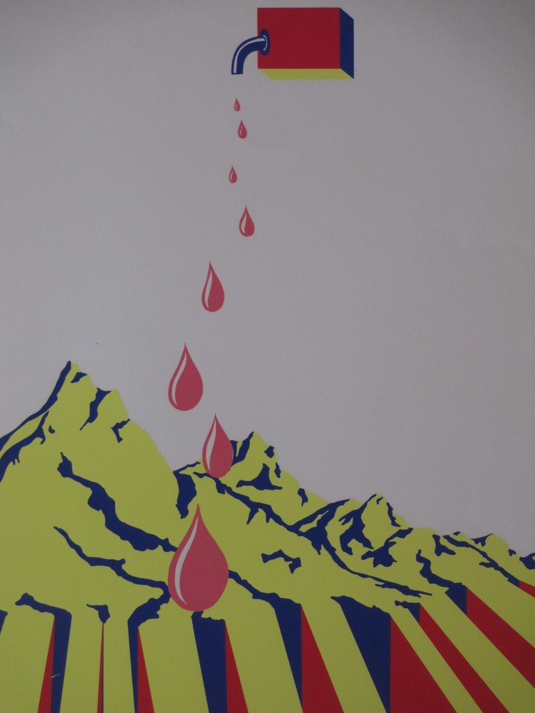 Etienne Elias, Druppels Moonlandscape, Kleurenzeefdruk kopen? Bied vanaf 90!